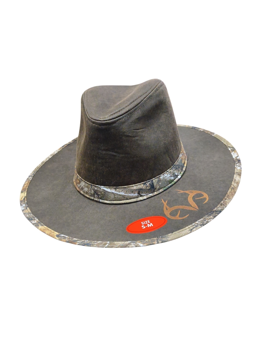 Realtree Brown Fedora Hat with Camouflage Trim